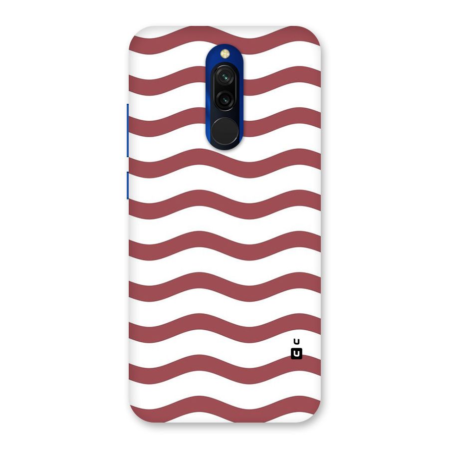 Flowing Stripes Red White Back Case for Redmi 8