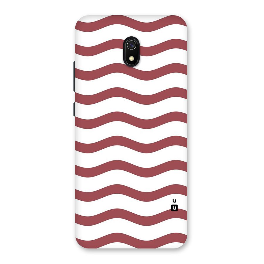 Flowing Stripes Red White Back Case for Redmi 8A