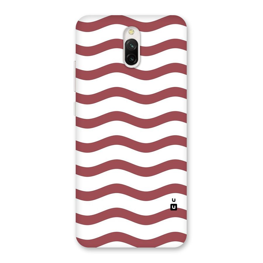 Flowing Stripes Red White Back Case for Redmi 8A Dual
