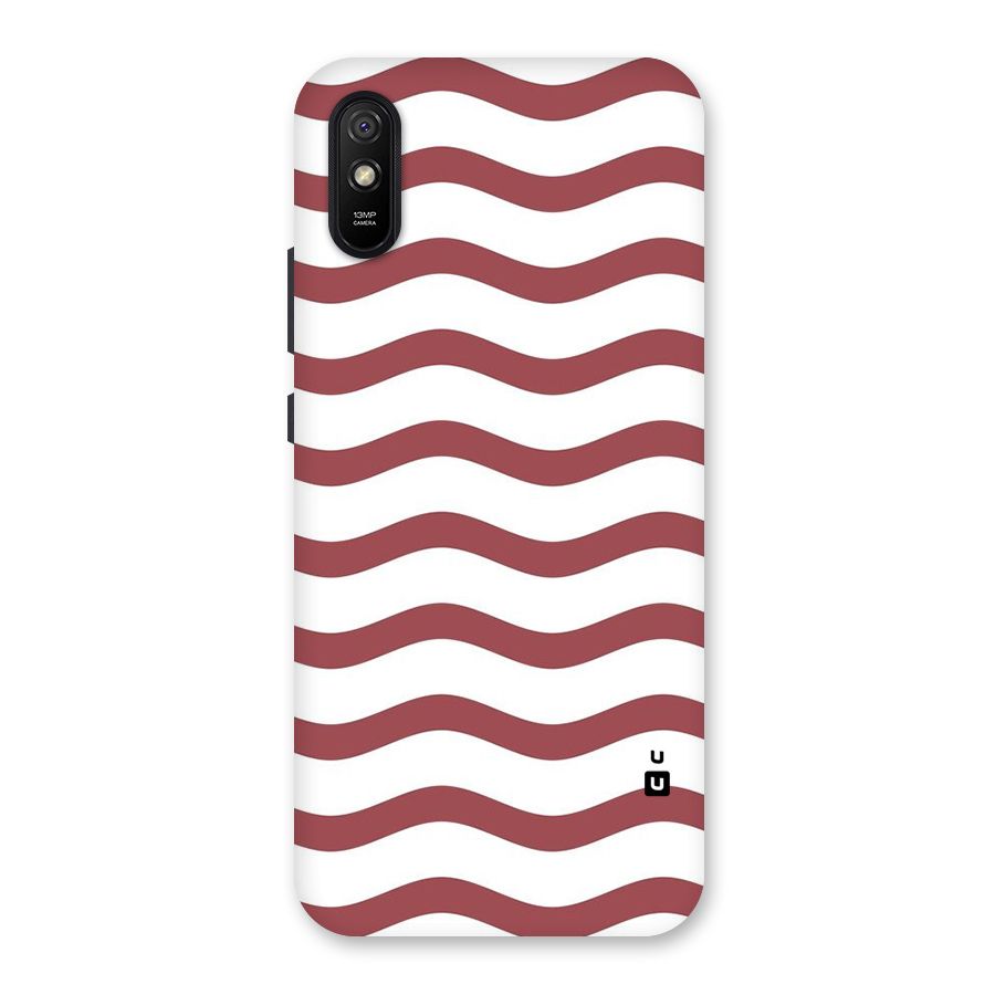 Flowing Stripes Red White Back Case for Redmi 9A