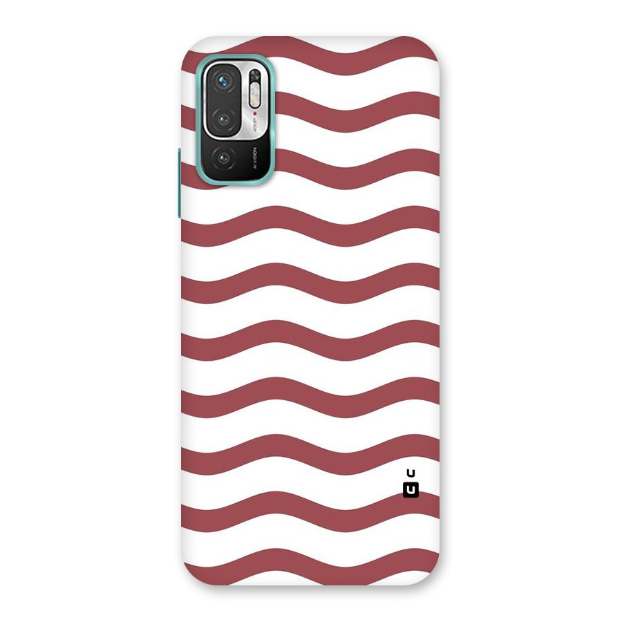 Flowing Stripes Red White Back Case for Redmi Note 10T 5G