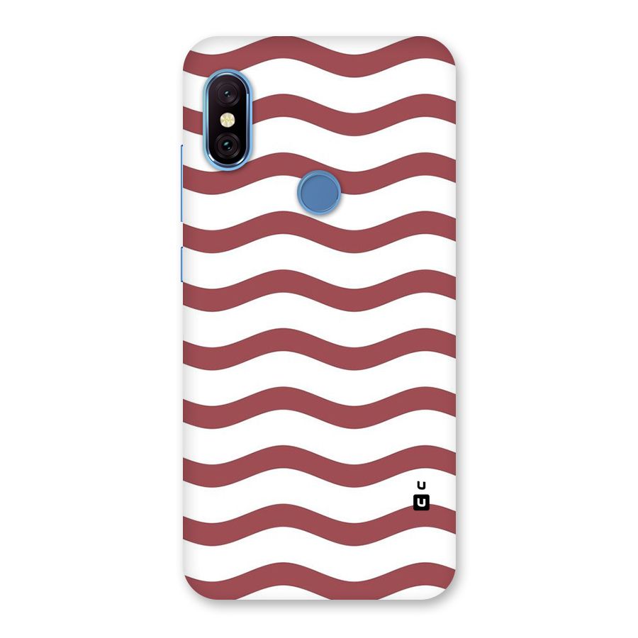 Flowing Stripes Red White Back Case for Redmi Note 6 Pro
