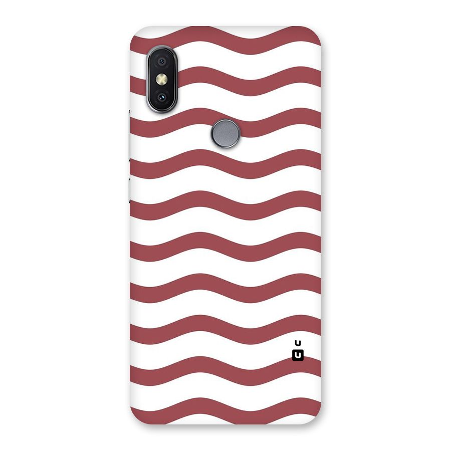 Flowing Stripes Red White Back Case for Redmi Y2