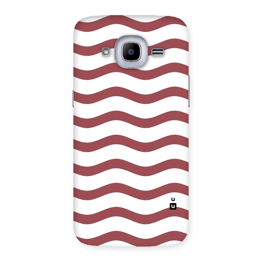 Flowing Stripes Red White Back Case for Samsung Galaxy J2 2016