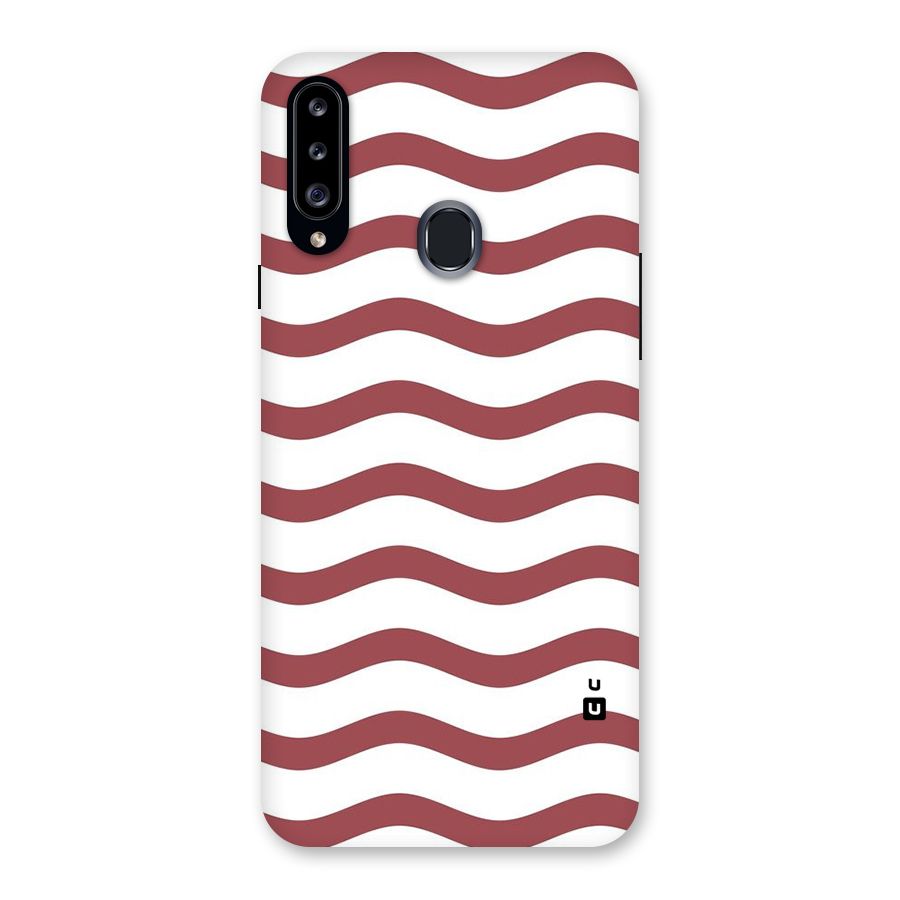 Flowing Stripes Red White Back Case for Samsung Galaxy A20s