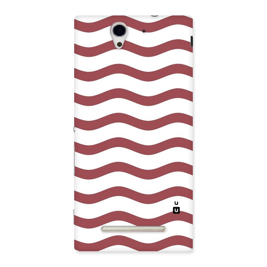 Flowing Stripes Red White Back Case for Sony Xperia C3