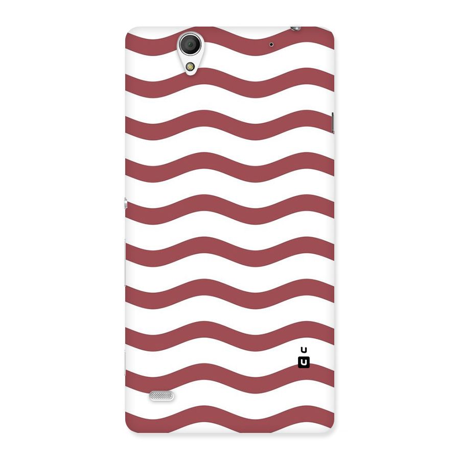 Flowing Stripes Red White Back Case for Sony Xperia C4