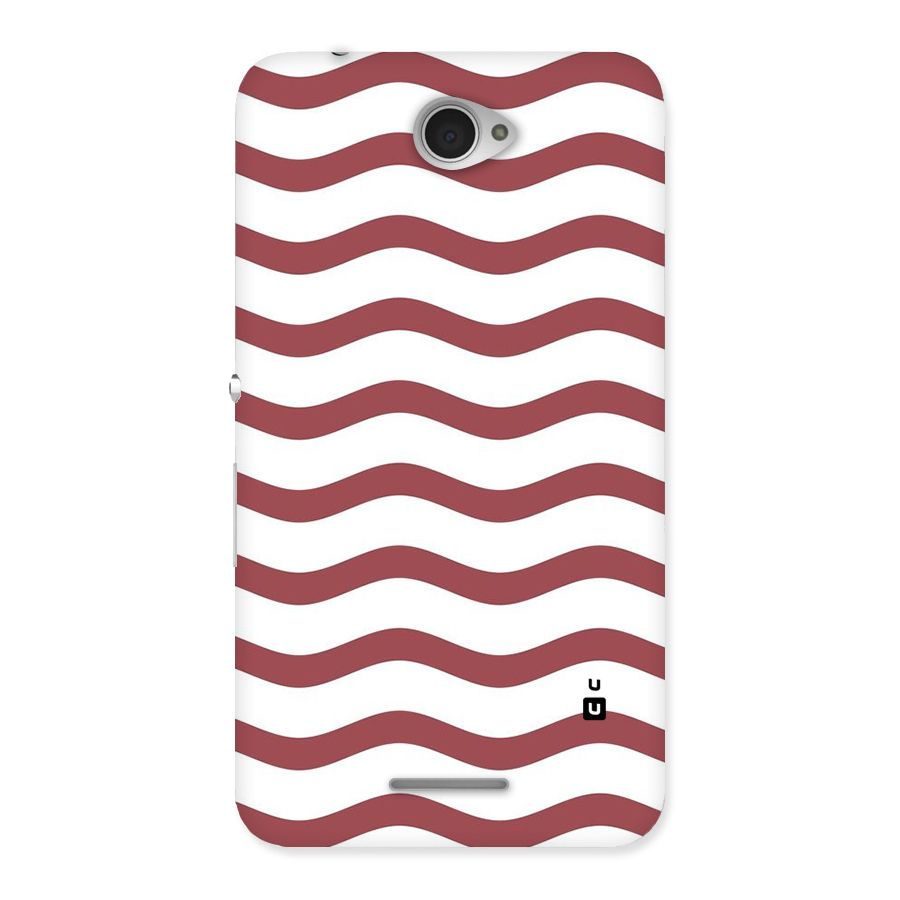 Flowing Stripes Red White Back Case for Sony Xperia E4
