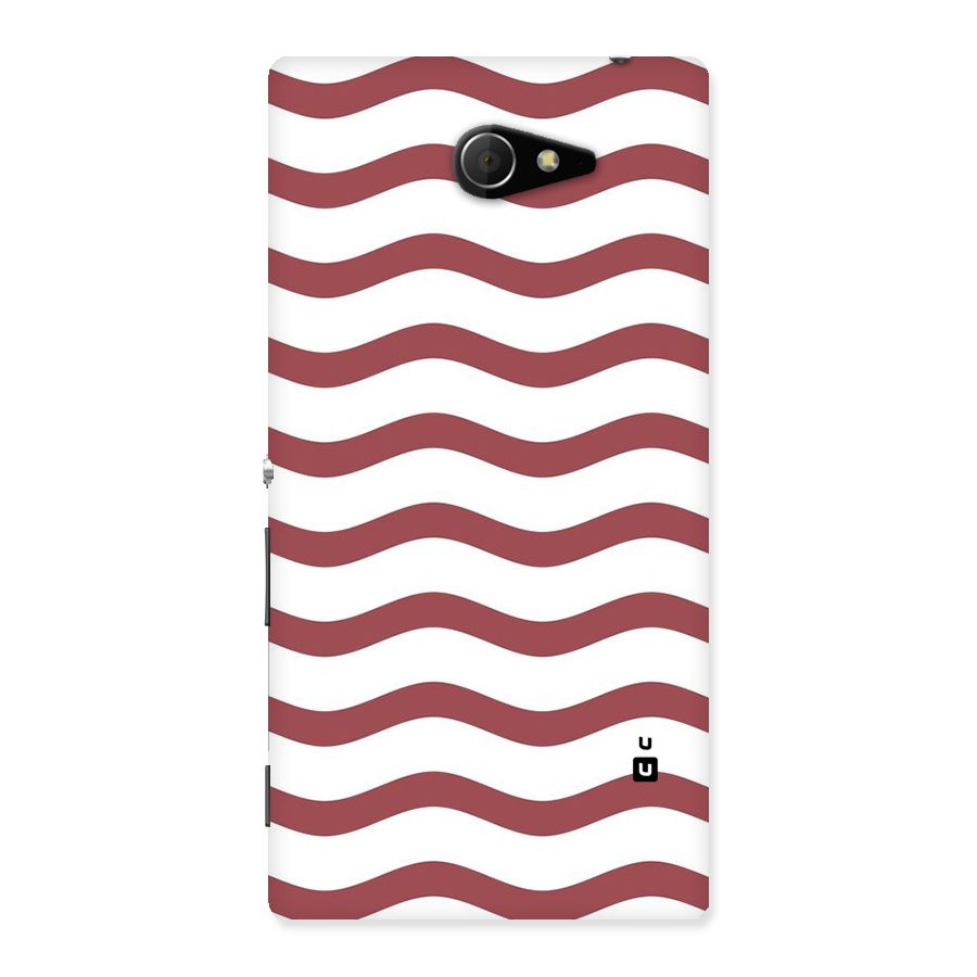 Flowing Stripes Red White Back Case for Sony Xperia M2