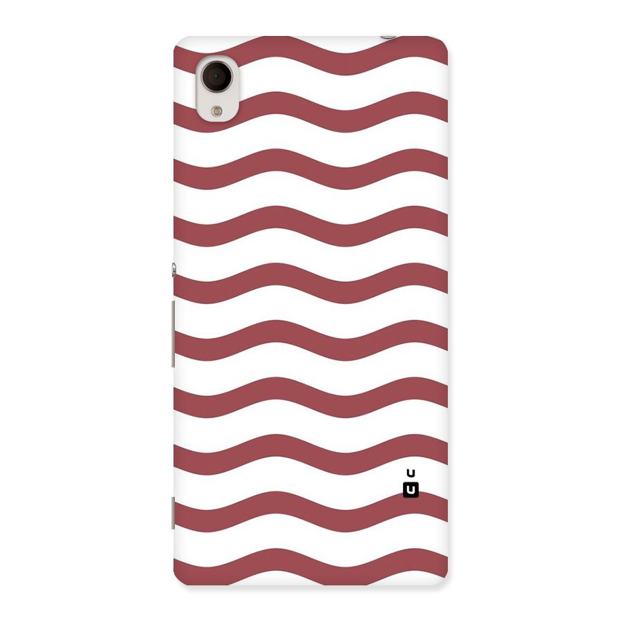 Flowing Stripes Red White Back Case for Sony Xperia M4