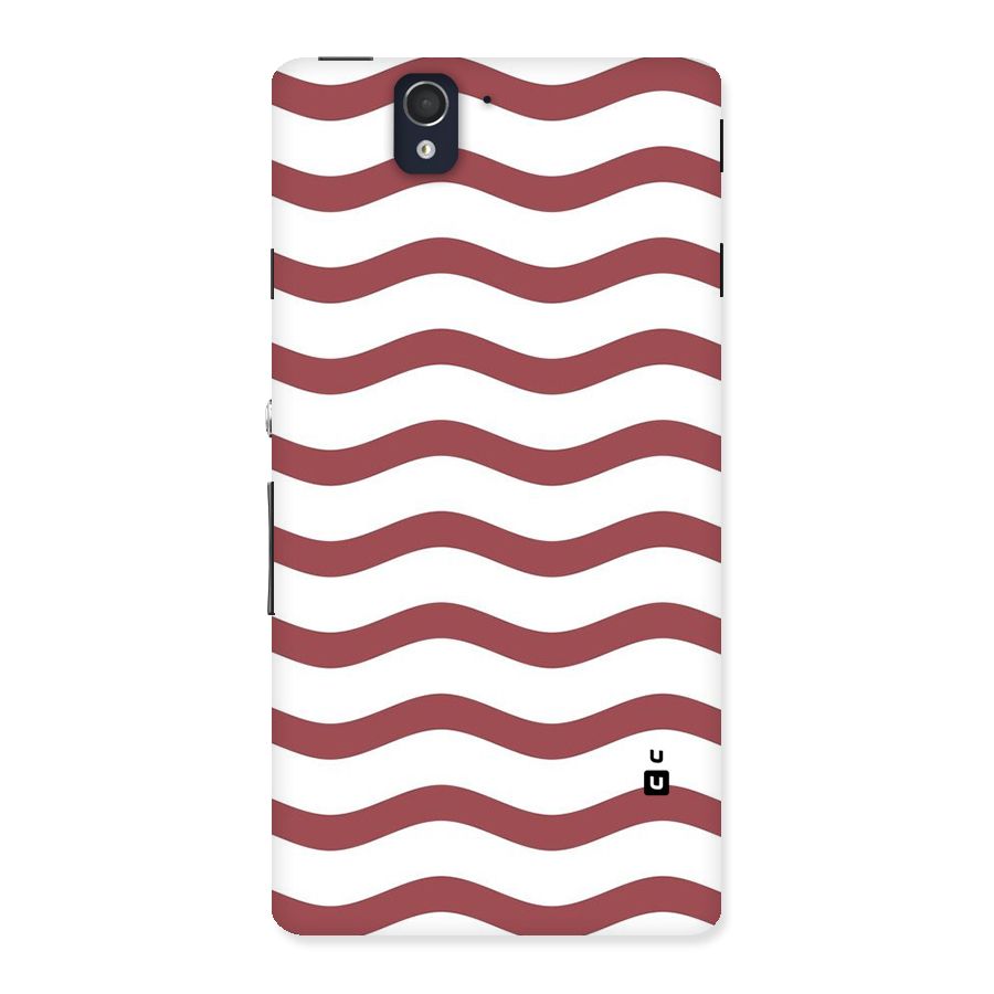 Flowing Stripes Red White Back Case for Sony Xperia Z