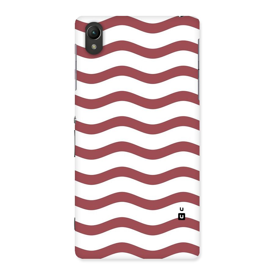 Flowing Stripes Red White Back Case for Sony Xperia Z2
