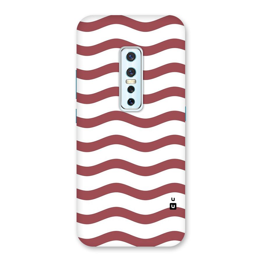 Flowing Stripes Red White Back Case for Vivo V17 Pro