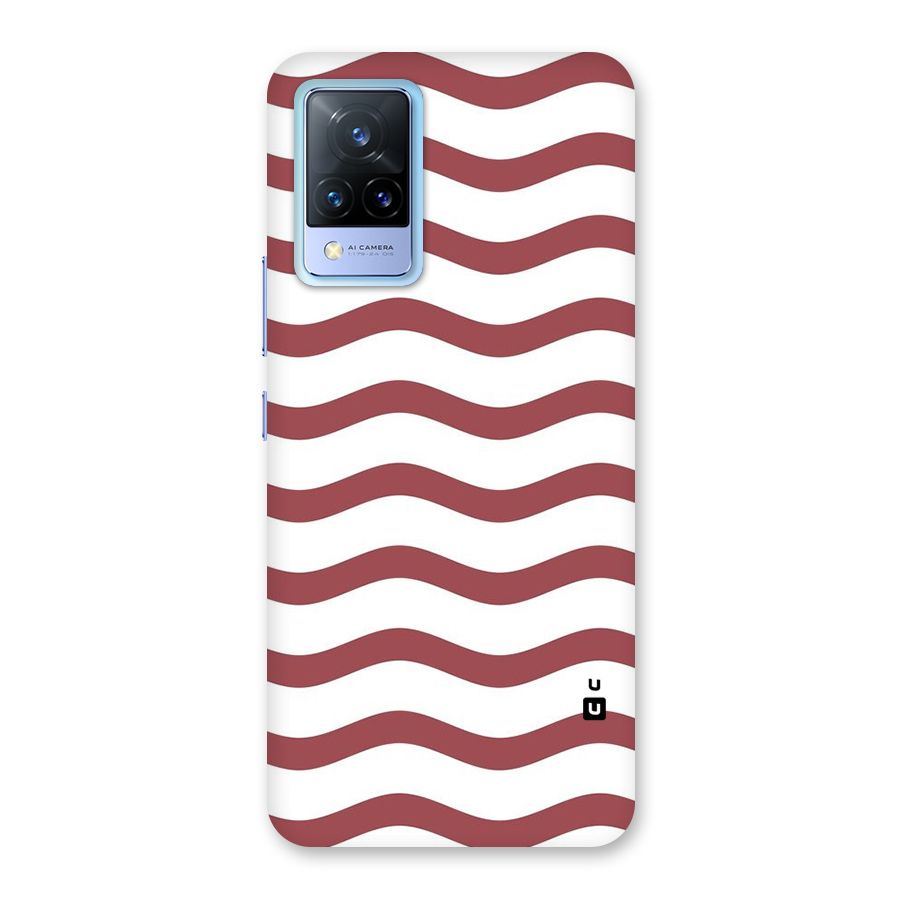 Flowing Stripes Red White Back Case for Vivo V21 5G