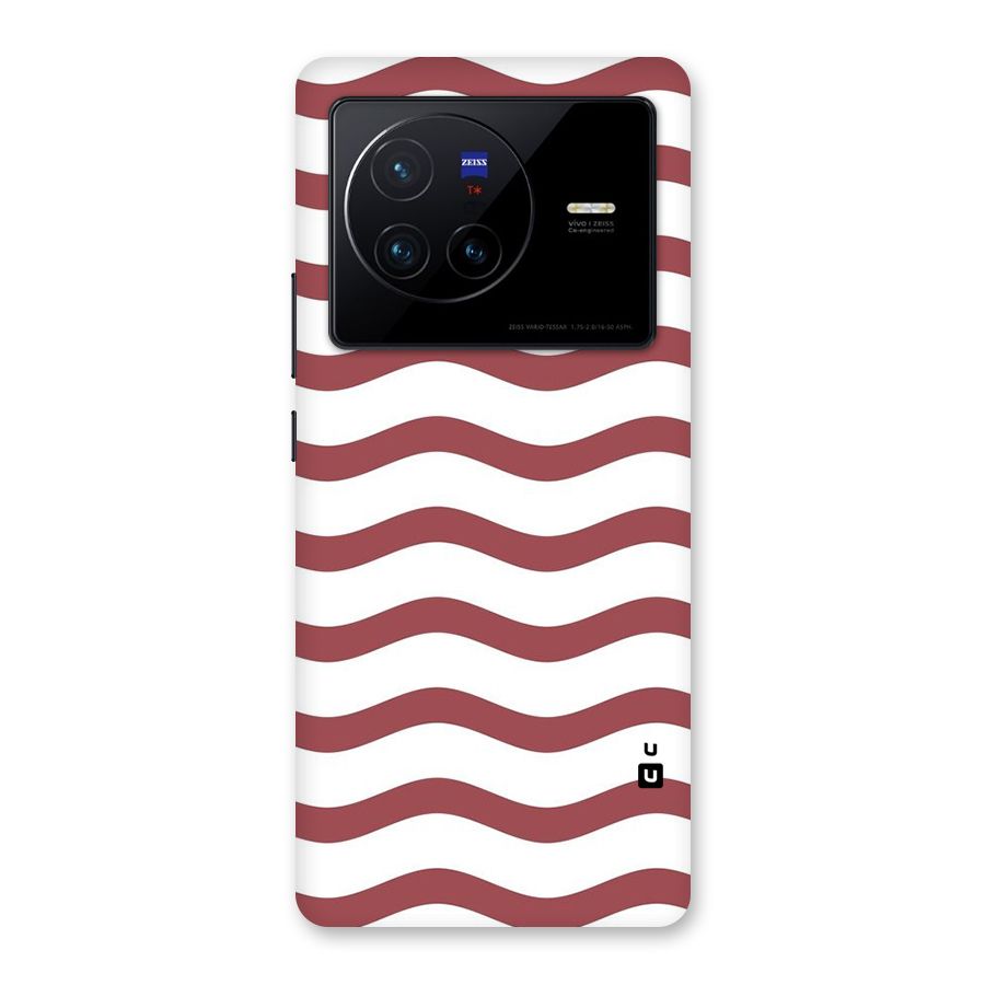 Flowing Stripes Red White Back Case for Vivo X80