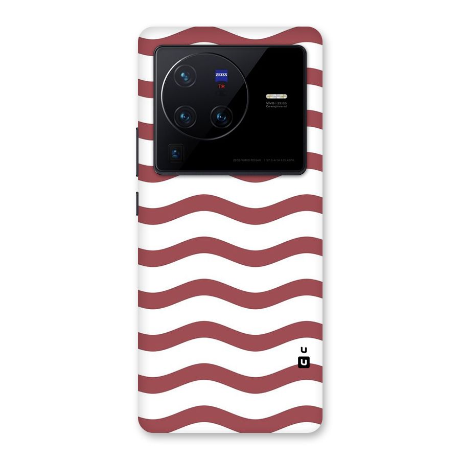 Flowing Stripes Red White Back Case for Vivo X80 Pro