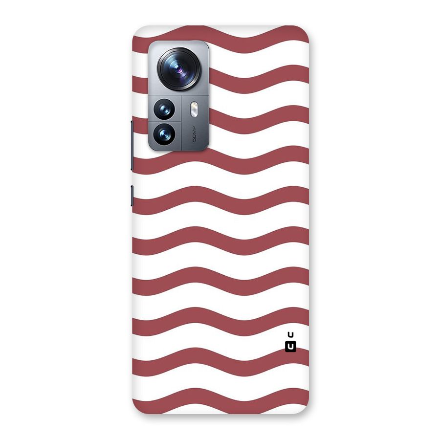 Flowing Stripes Red White Back Case for Xiaomi 12 Pro