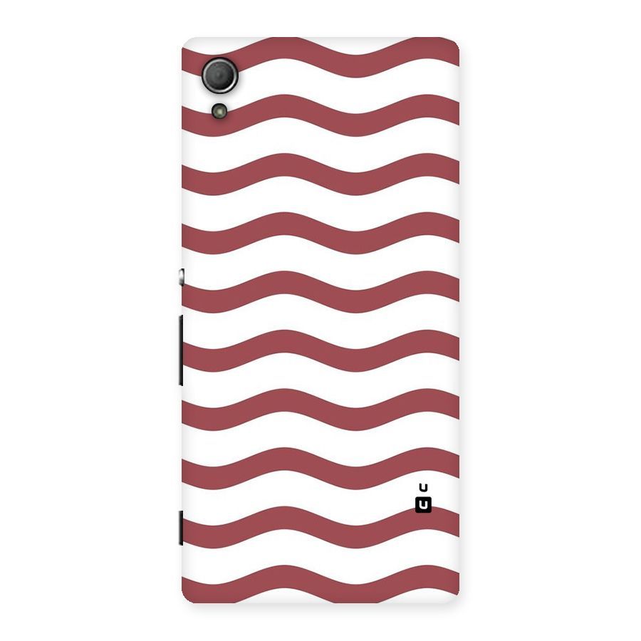 Flowing Stripes Red White Back Case for Xperia Z3 Plus