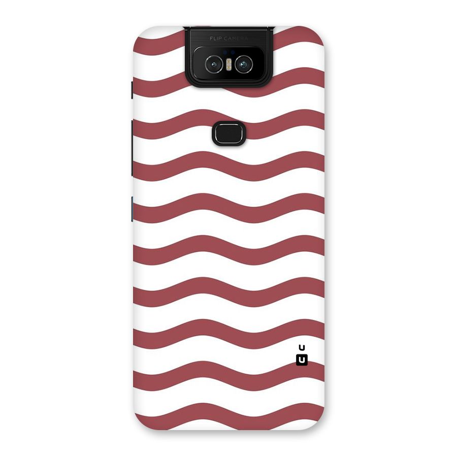 Flowing Stripes Red White Back Case for Zenfone 6z