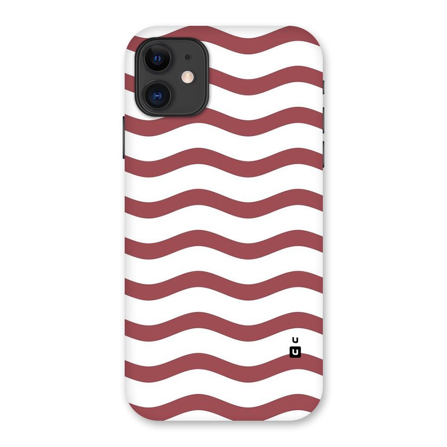 Flowing Stripes Red White Back Case for iPhone 11