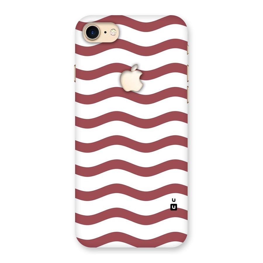 Flowing Stripes Red White Back Case for iPhone 7 Apple Cut