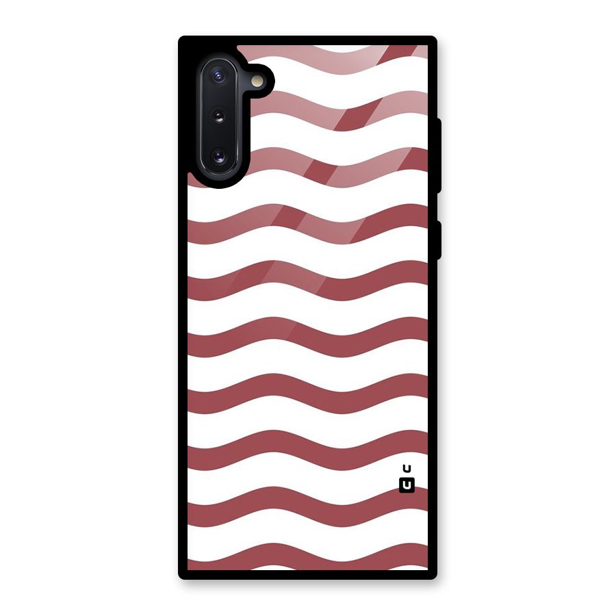 Flowing Stripes Red White Glass Back Case for Galaxy Note 10