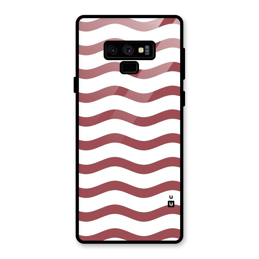 Flowing Stripes Red White Glass Back Case for Galaxy Note 9