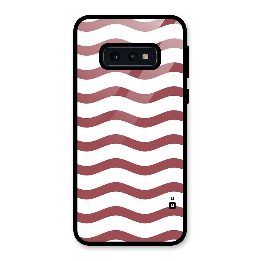 Flowing Stripes Red White Glass Back Case for Galaxy S10e