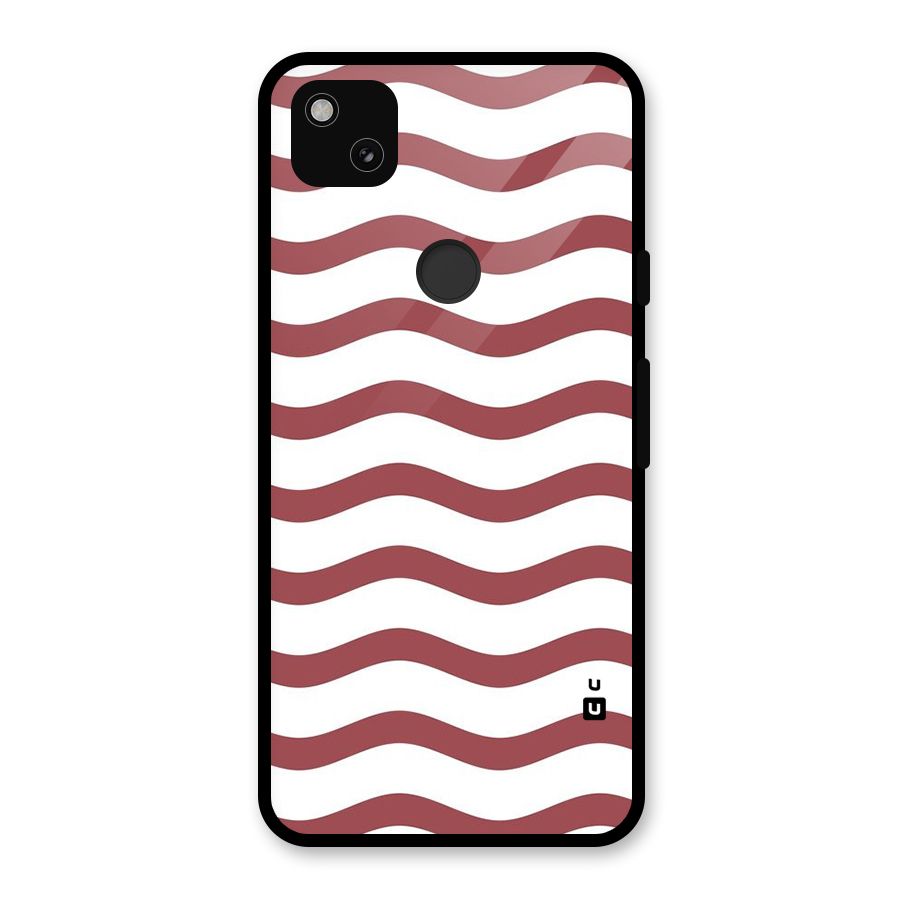 Flowing Stripes Red White Glass Back Case for Google Pixel 4a