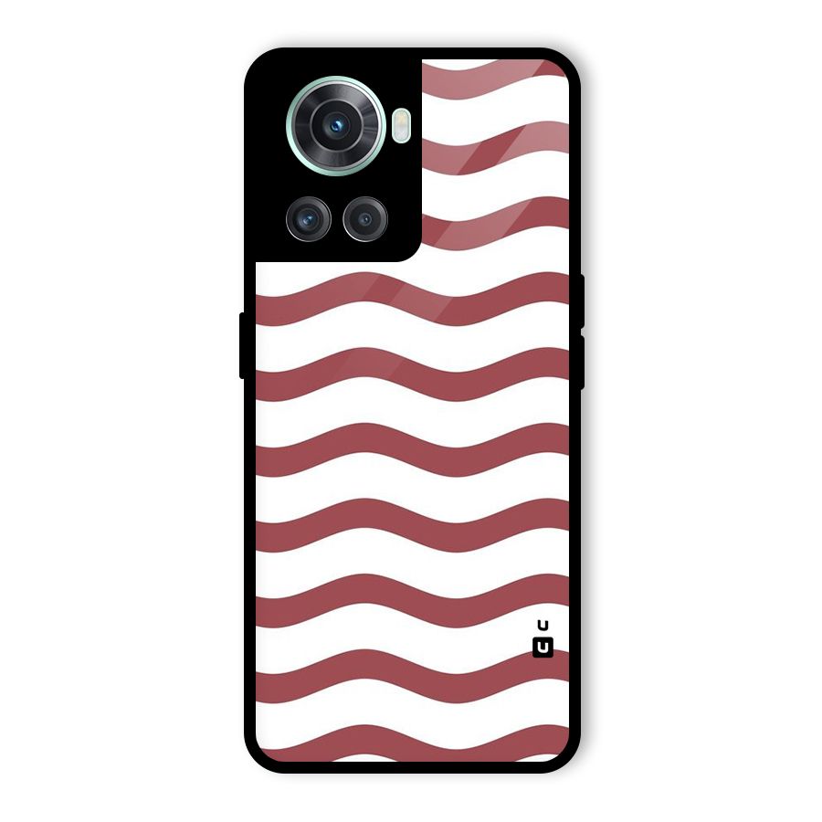 Flowing Stripes Red White Glass Back Case for OnePlus 10R