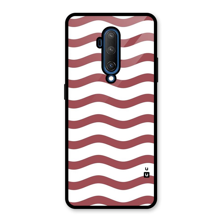 Flowing Stripes Red White Glass Back Case for OnePlus 7T Pro