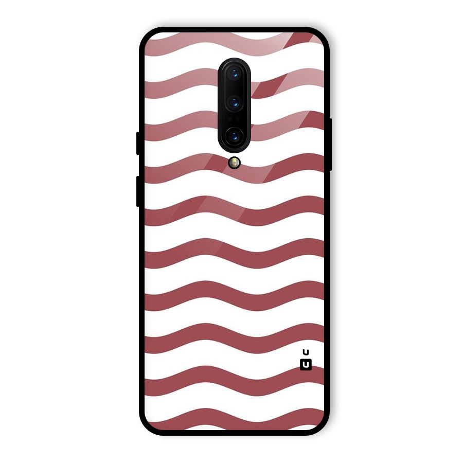 Flowing Stripes Red White Glass Back Case for OnePlus 7 Pro