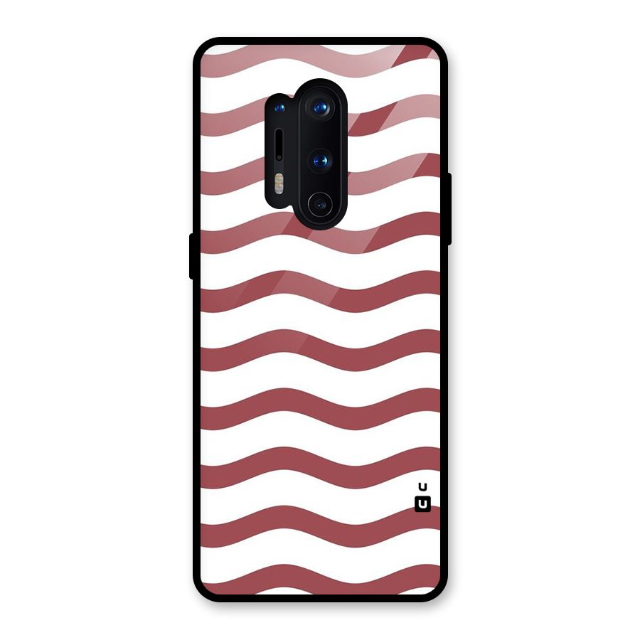 Flowing Stripes Red White Glass Back Case for OnePlus 8 Pro