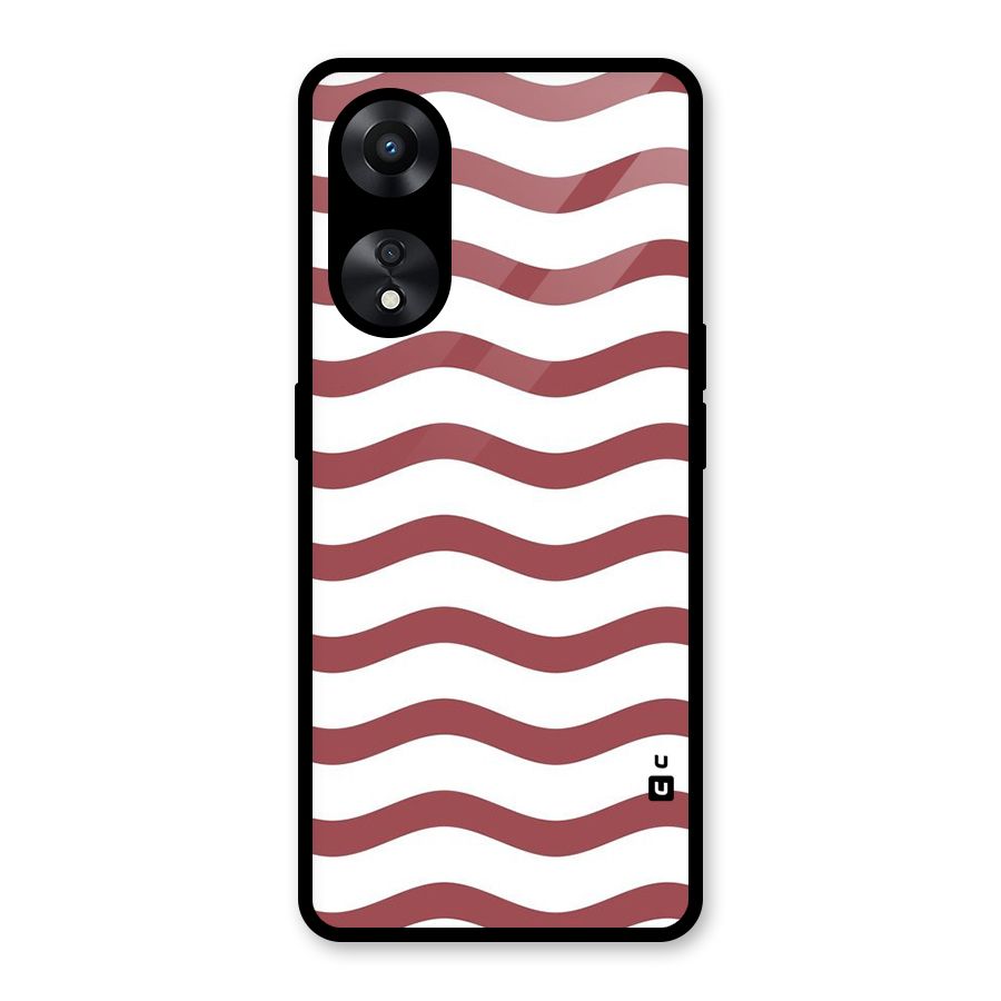 Flowing Stripes Red White Glass Back Case for Oppo A78