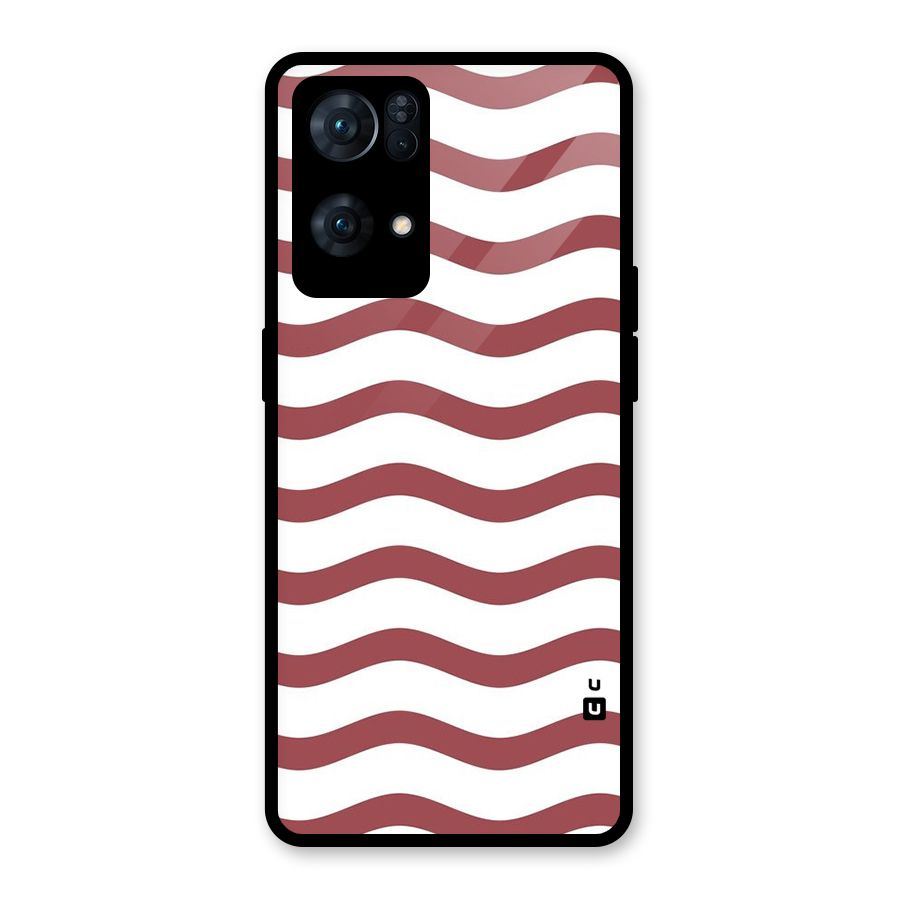 Flowing Stripes Red White Glass Back Case for Oppo Reno7 Pro 5G