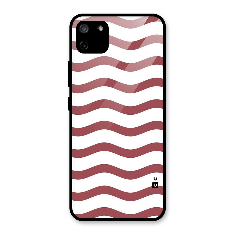 Flowing Stripes Red White Glass Back Case for Realme C11