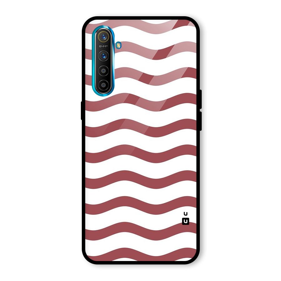 Flowing Stripes Red White Glass Back Case for Realme X2