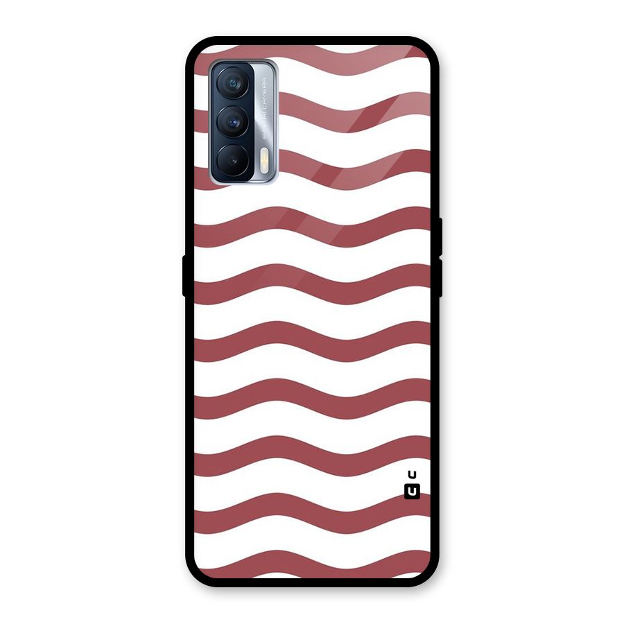 Flowing Stripes Red White Glass Back Case for Realme X7