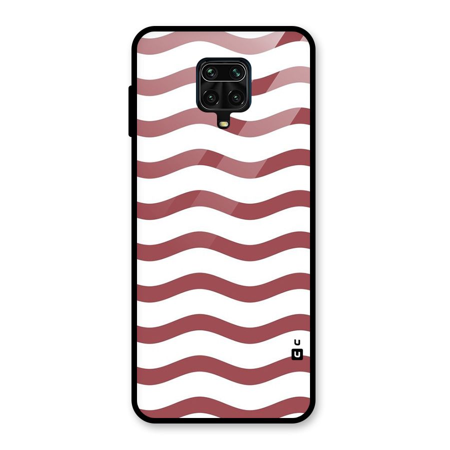 Flowing Stripes Red White Glass Back Case for Redmi Note 10 Lite