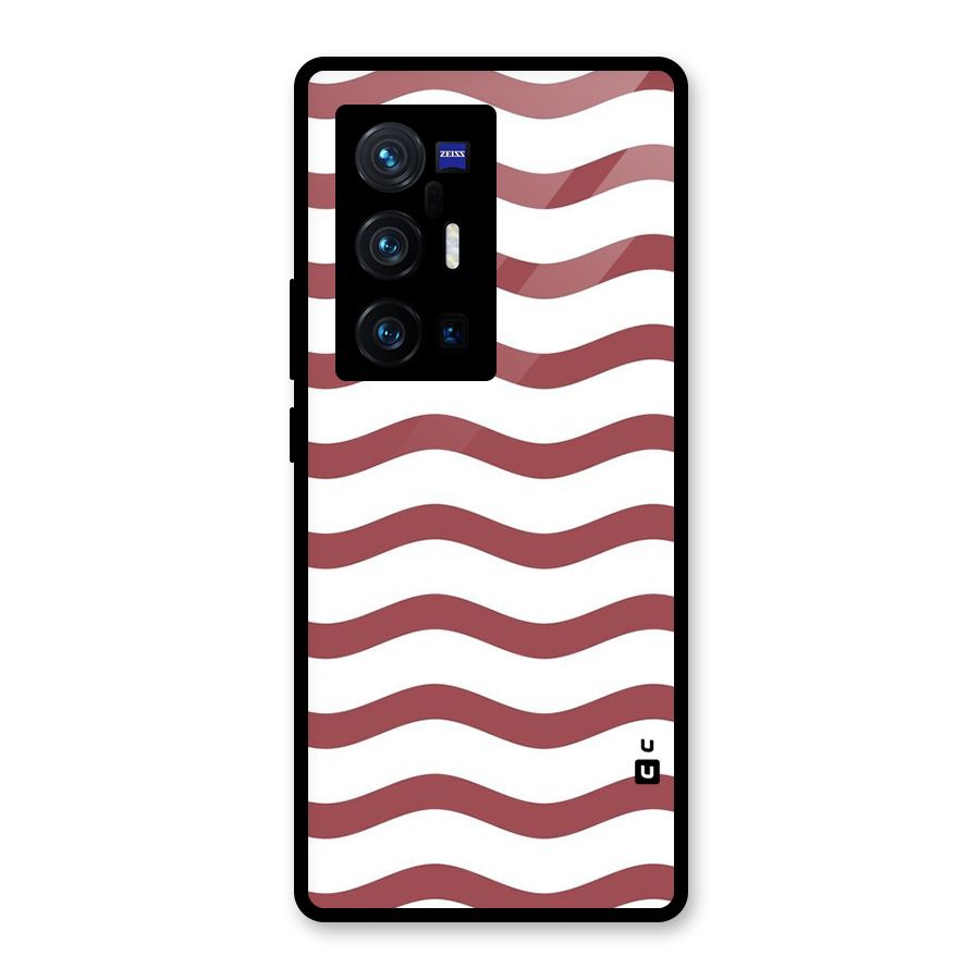 Flowing Stripes Red White Glass Back Case for Vivo X70 Pro Plus