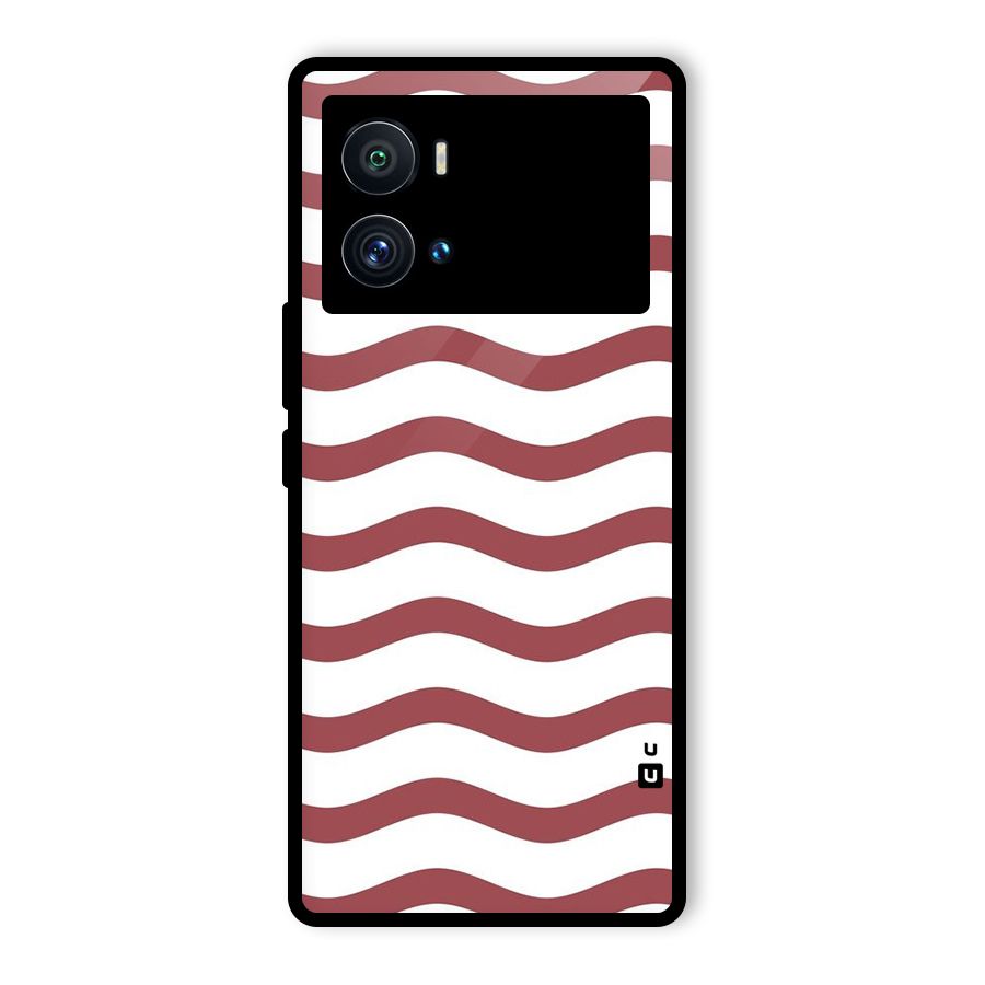 Flowing Stripes Red White Glass Back Case for Vivo iQOO 9 Pro