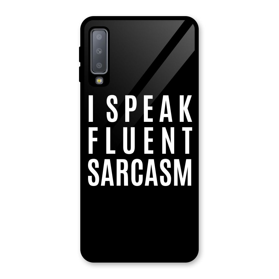 Fluent Sarcasm Glass Back Case for Galaxy A7 (2018)