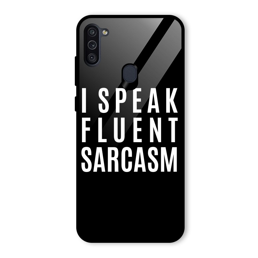 Fluent Sarcasm Glass Back Case for Galaxy M11