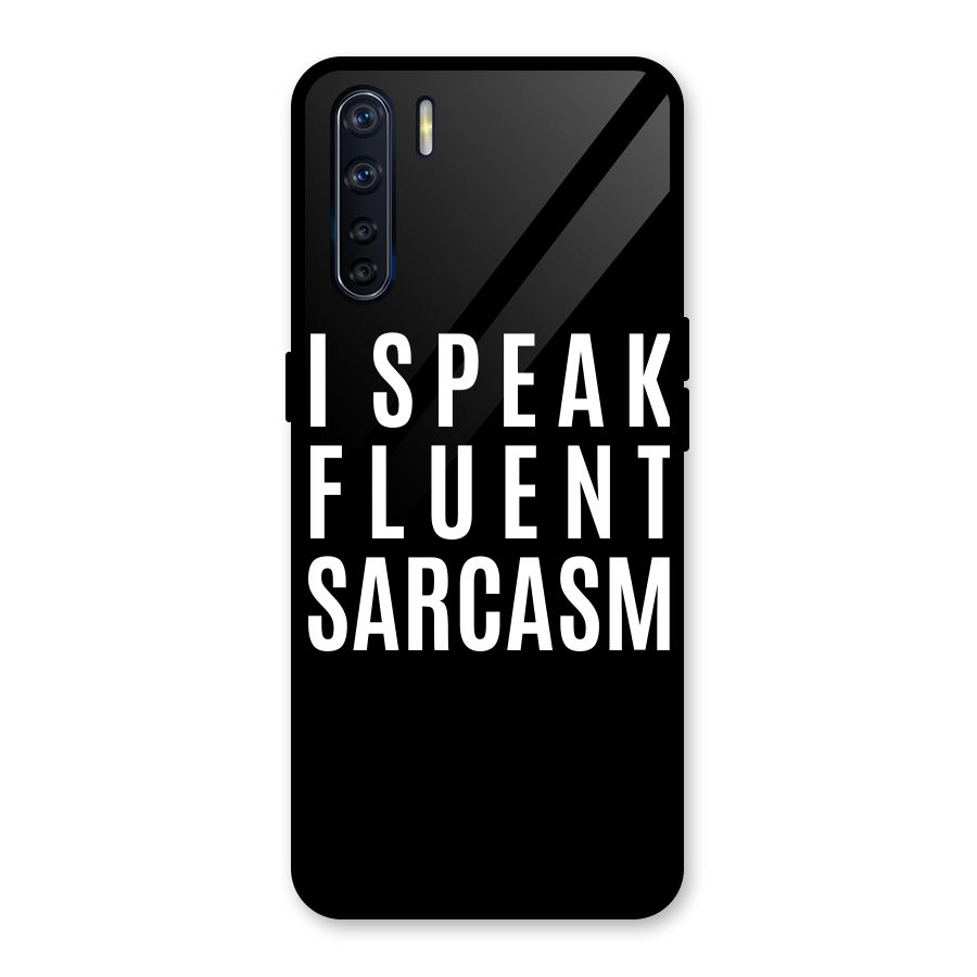 Fluent Sarcasm Glass Back Case for Oppo F15