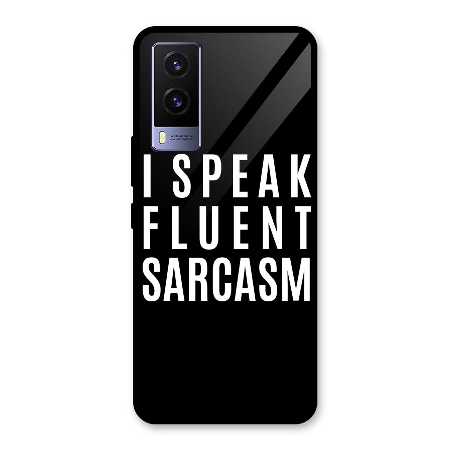 Fluent Sarcasm Glass Back Case for Vivo V21e 5G