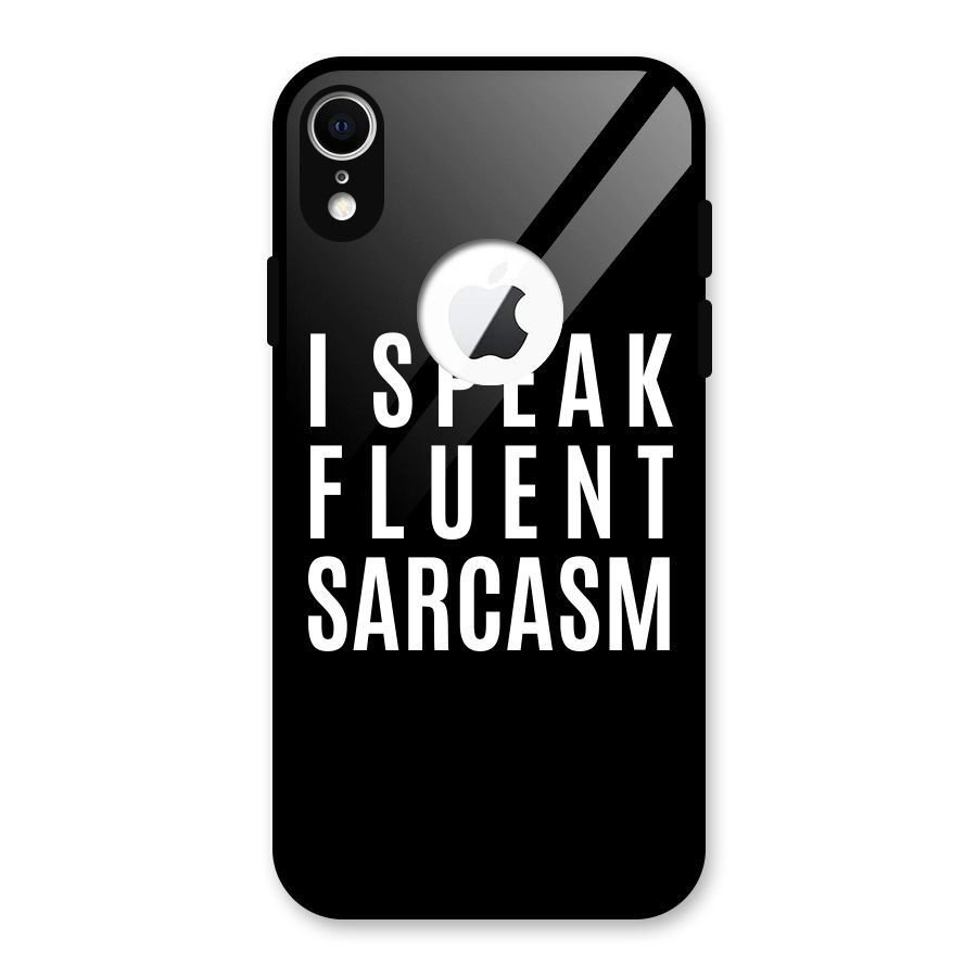 Fluent Sarcasm Glass Back Case for iPhone XR Logo Cut