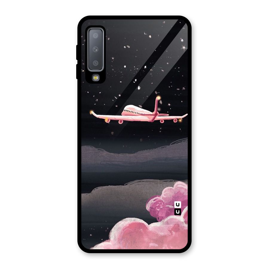 Fly Pink Glass Back Case for Galaxy A7 (2018)