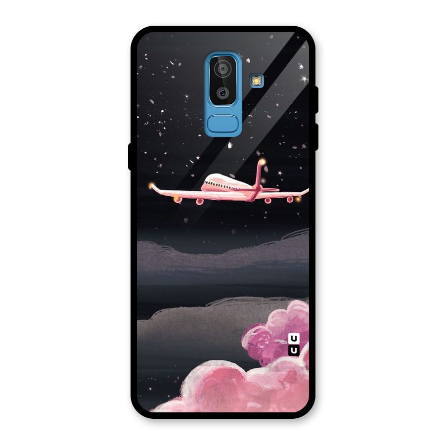 Fly Pink Glass Back Case for Galaxy J8