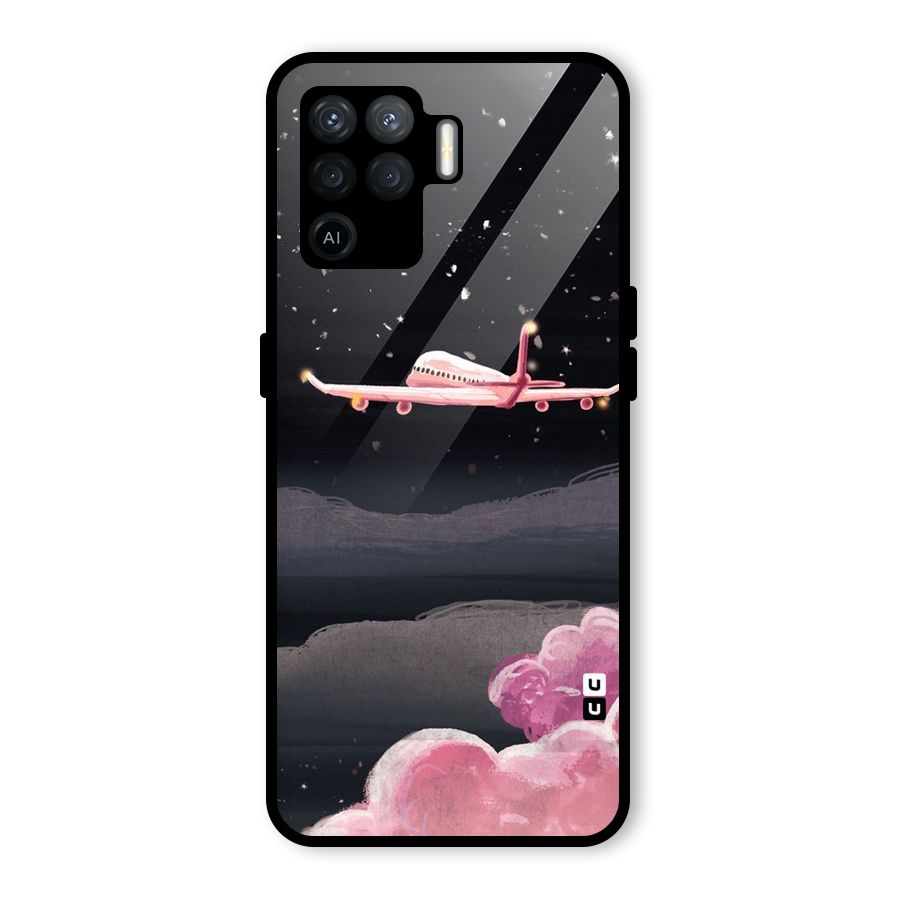 Fly Pink Glass Back Case for Oppo F19 Pro