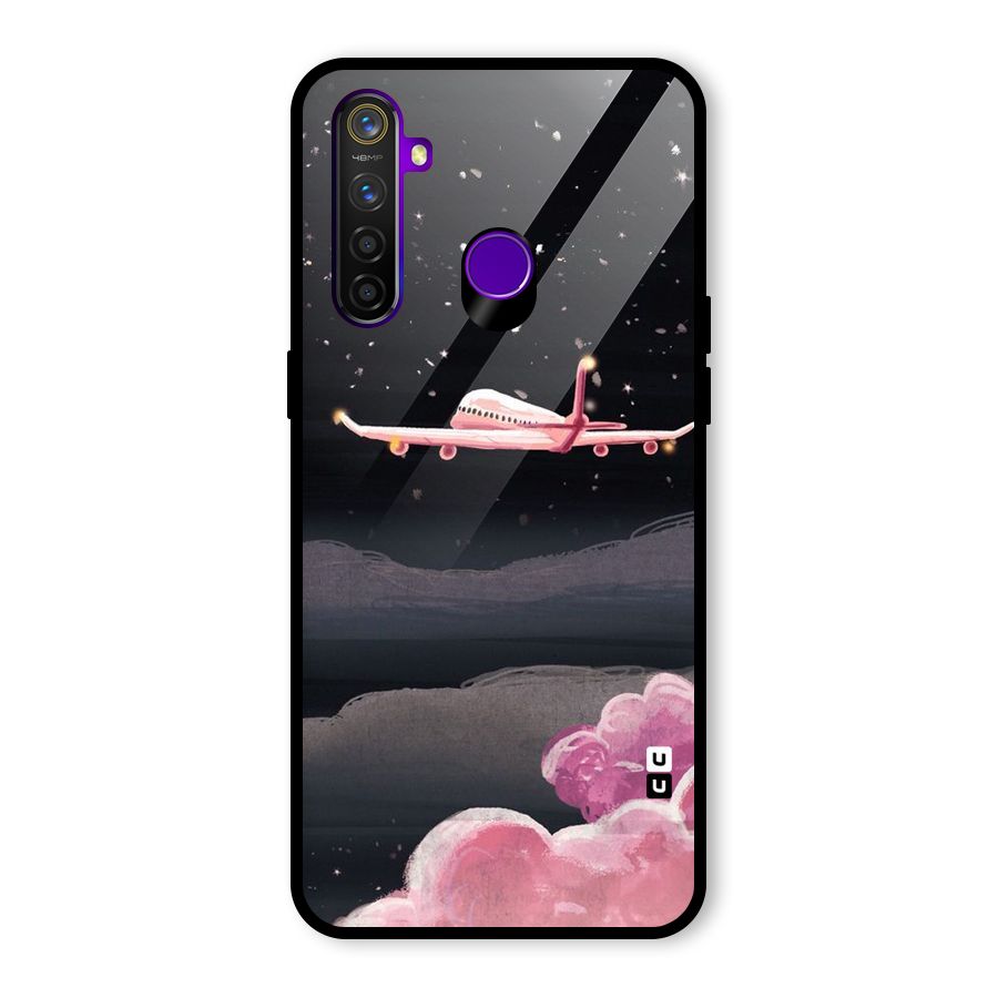 Fly Pink Glass Back Case for Realme 5 Pro